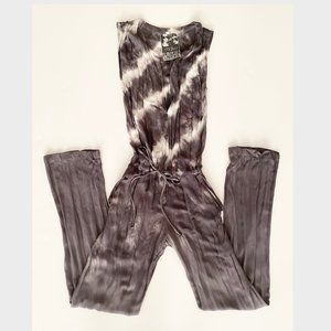 Tie Dye Charcoal Sleeveless Jumpsuit